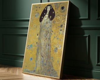 Gustav Klimt Style Canvas Print – Golden Woman Wall Art, Art Nouveau Wall Decor, Elegant Wall Decoration, Ready to Hang Canvas