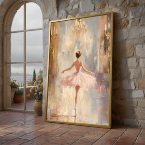 Graceful Ballerina Dance, Soft Pastel Ballet Canvas, Elegant Minimalist Wall Art, Contemporary Dance Print, Home Decor Canvas