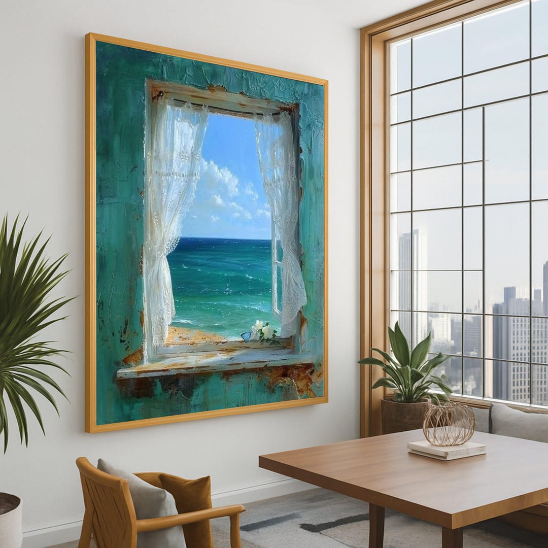 Coastal Ocean View Canvas Print – Seaside Wall Art Ready to Hang ...