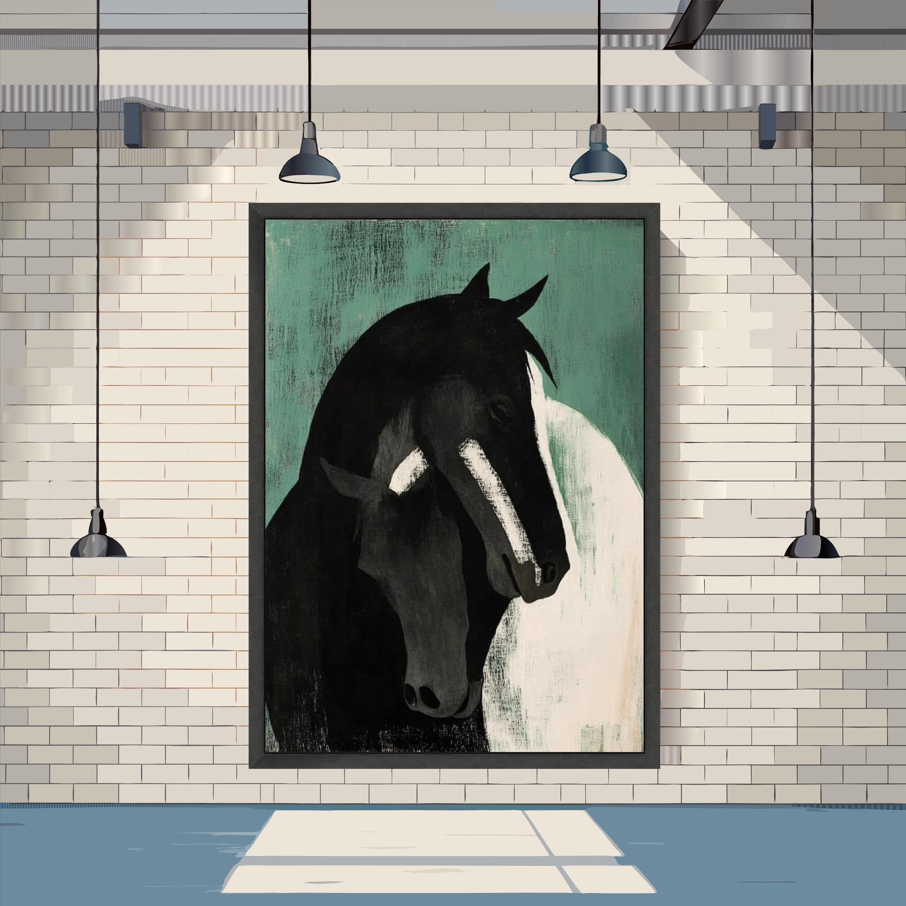 Minimalist Horse Canvas Print – Modern Equine Wall Art – Elegant ...