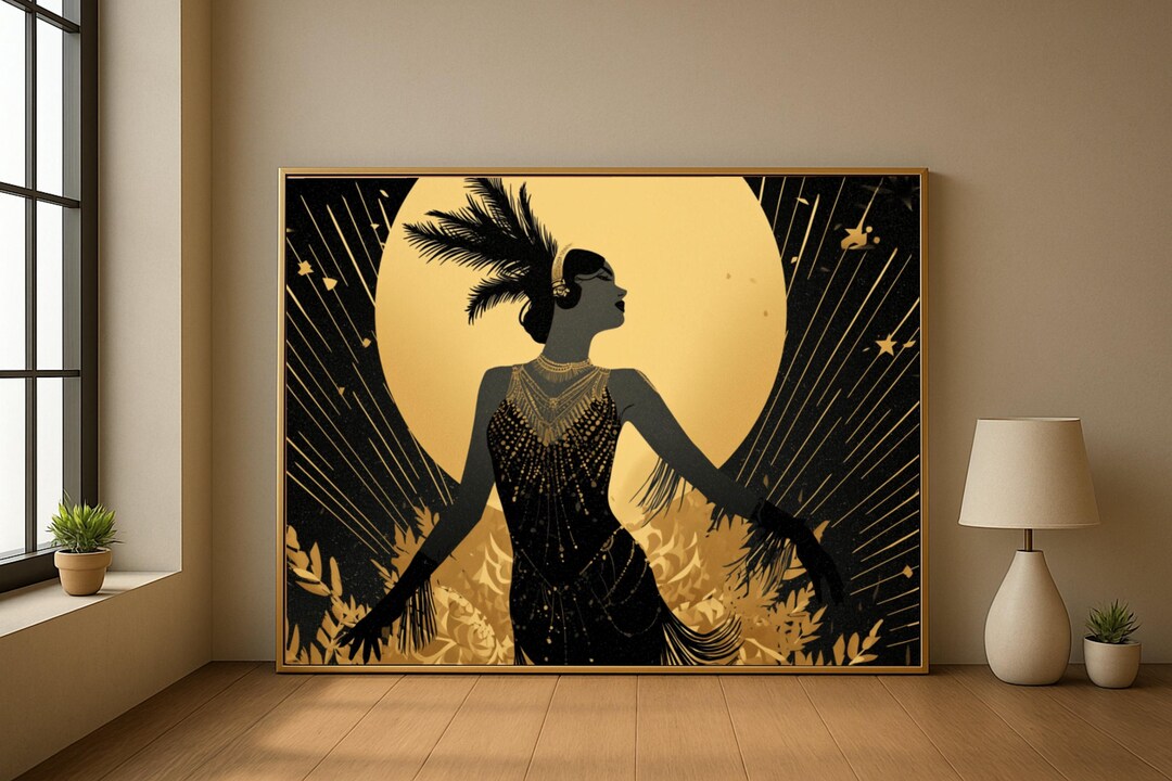 Elegant 1920s Flapper Girl Canvas, Art Deco Wall Decor, Retro Glamour ...
