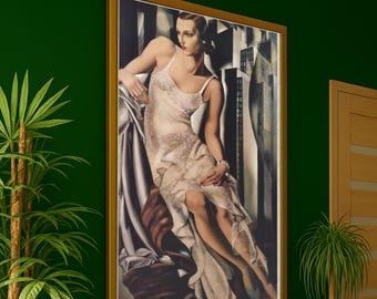 Art Deco Woman Canvas Print – Vintage Wall Art, Glamorous Wall Decor, Elegant Portrait, Ready to Hang Canvas, 1920s Wall Decoration