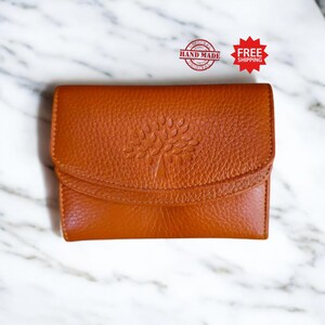 Cartera de cuero genuino hecha a mano, cuero de grano completo de primera calidad, billetera plegable minimalista, diseño vintage delgado, idea de regalo perfecta