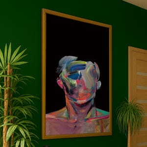 Abstract Face Portrait Canvas, Modern Expressionist Wall Art, Colorful Wall Art, Contemporary Canvas Decoration, Ready to Hang