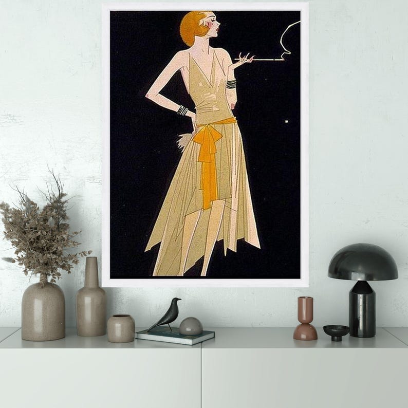 Vintage 1920s Flapper Canvas Print – Art Deco Woman Wall Art, Retro ...
