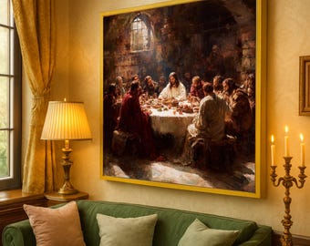 The Last Supper Wall Art Canvas, Religious Decor, Christian Canvas Print, Ready to Hang, Home & Church Wall Decoration