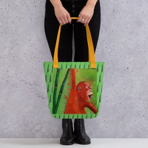 Stoffbeutel, Stofftasche mit Äffchen Bild 3