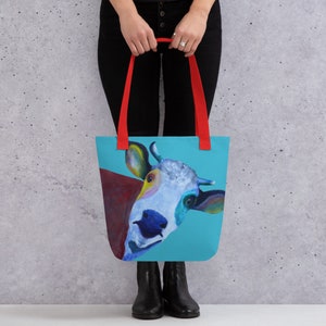 Stoffbeutel, Stofftasche mit Kuh, chin. Tierkreiszeichen Ochse Bild 1