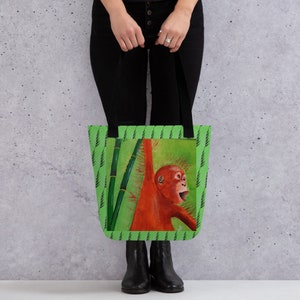 Stoffbeutel, Stofftasche mit Äffchen Bild 1