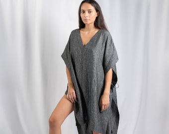 100% Lightweight Linen Tunic With Side Ties
