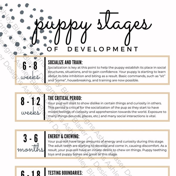 Puppy Stages of Development Handout