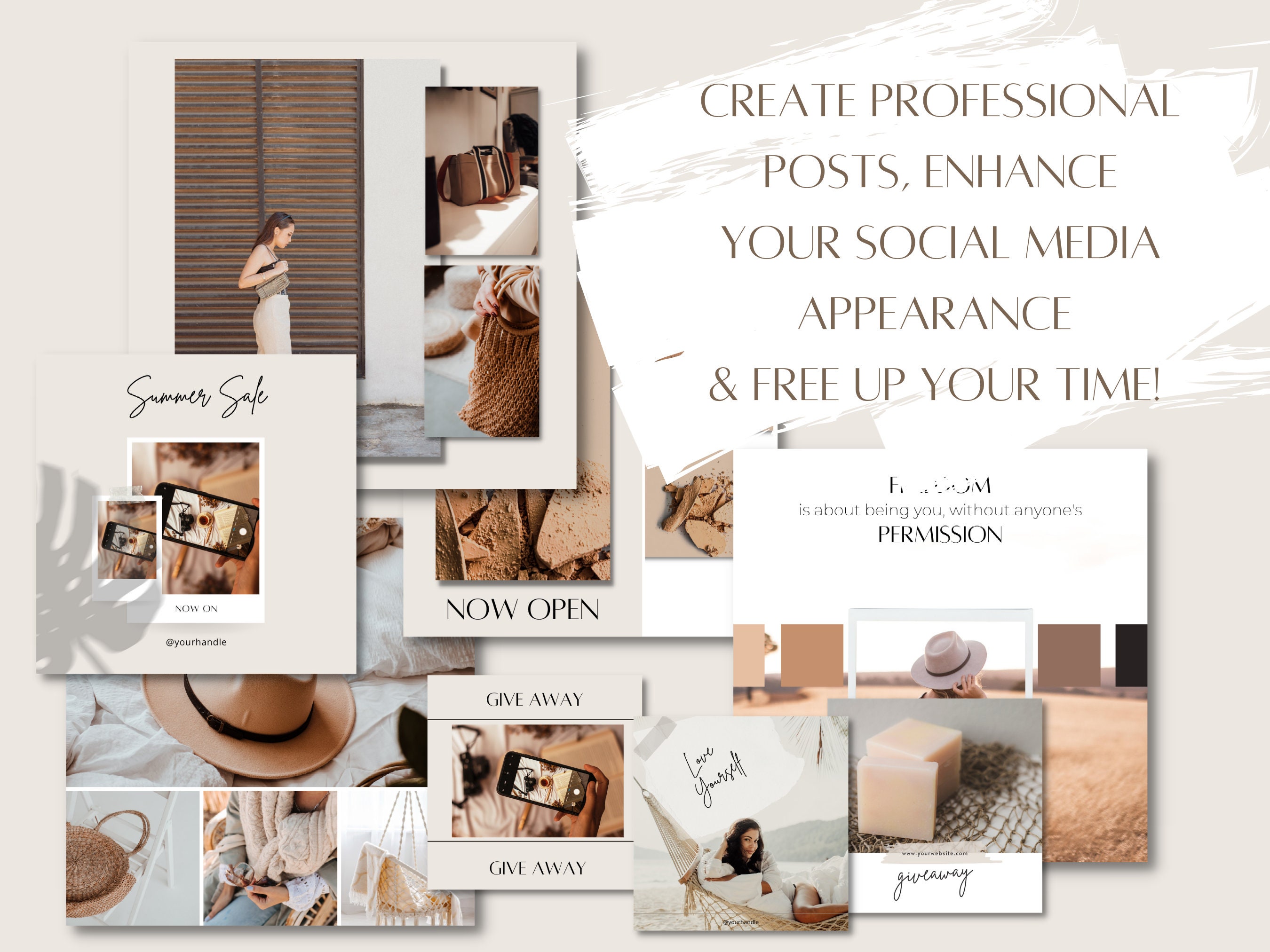 100 Instagram Post Templates | Bohemian Chic | BOHO | Canva Instagram ...