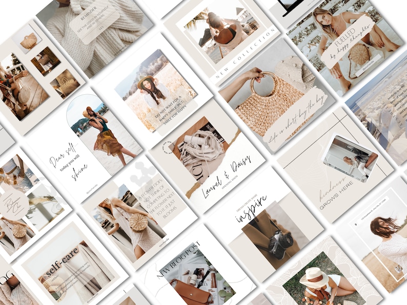 100 Instagram Post Templates | Bohemian Chic | BOHO | Canva Instagram ...