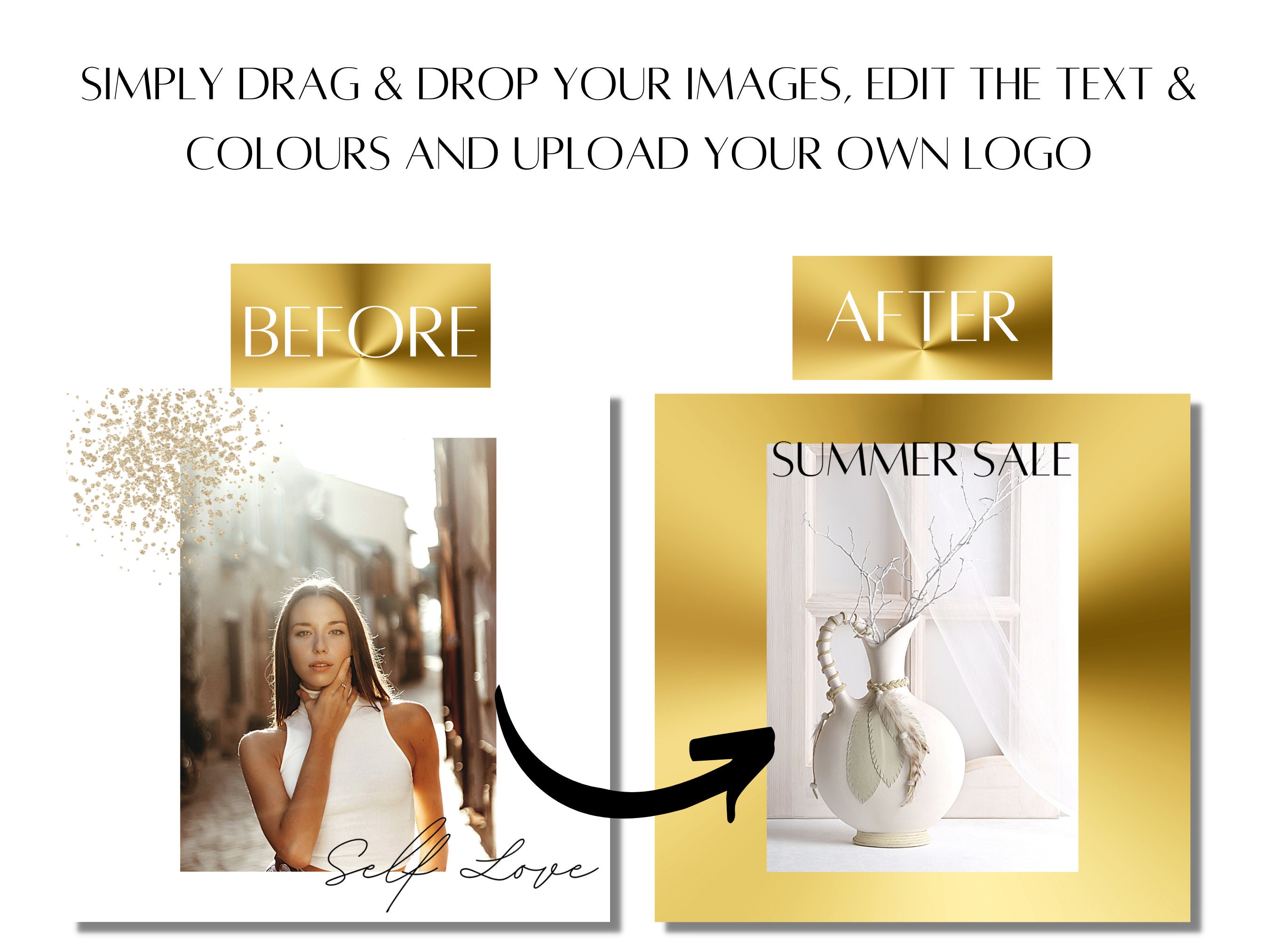 100 Instagram Post Templates | White and Gold | Canva Instagram ...