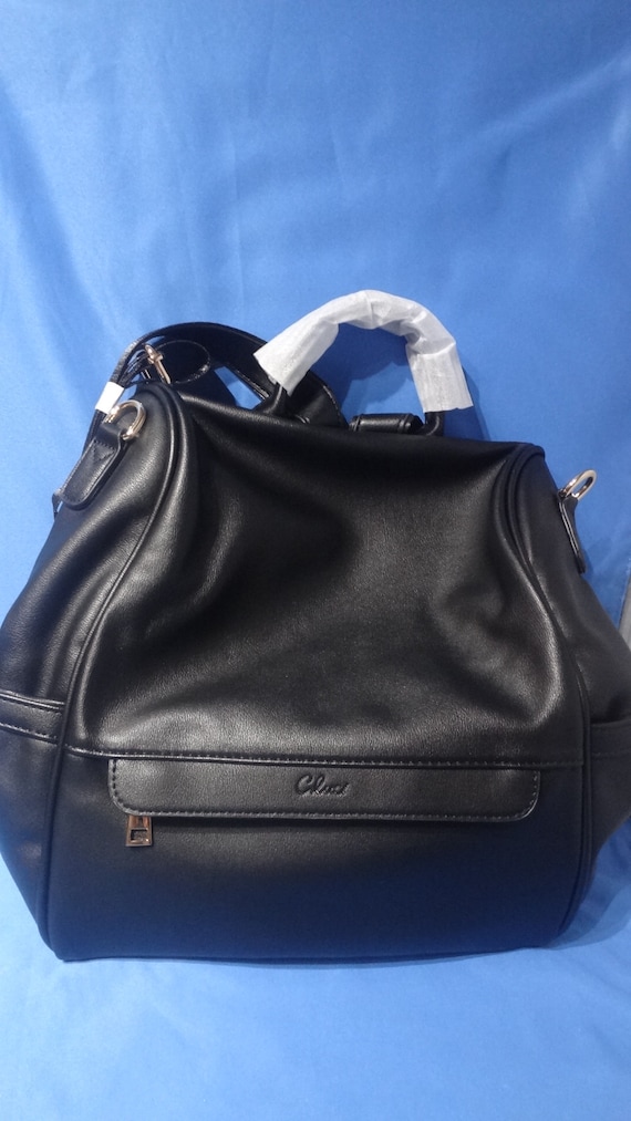 Cluci Black Convertible Backpack Handbag