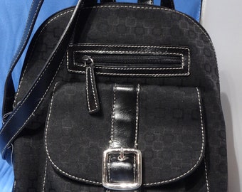 Nine West Black Canvas Backpack