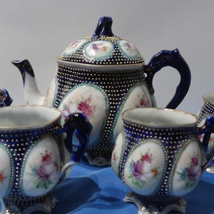 Moriage Japan 1920&#39;s Hand Painted Tea Set
