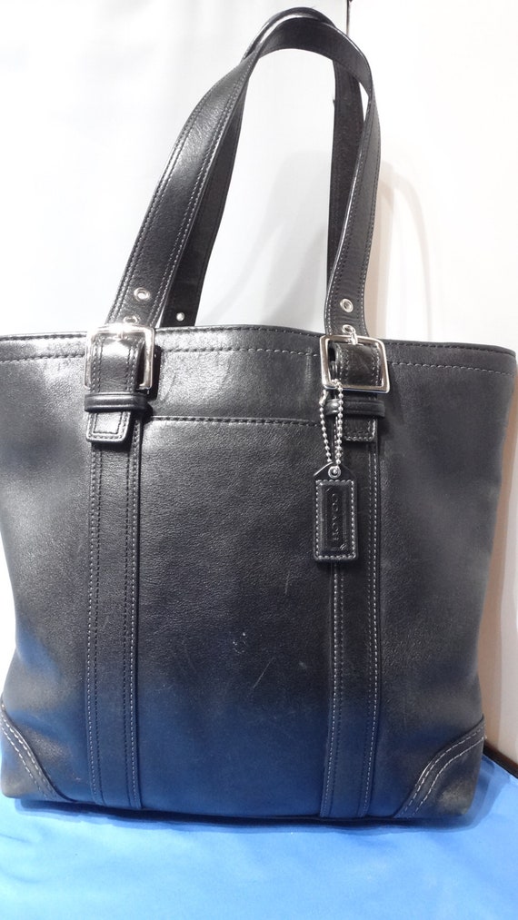 Coach black tote with zipper sale
