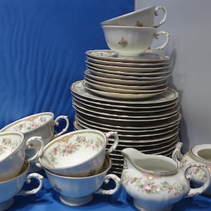 Krautheim K&A flower Plate and Teacups Germany