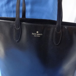 Kate Spade New York Black Leather Tote Bag 