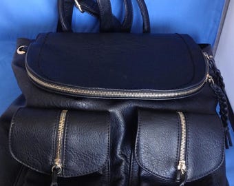 chester faux leather backpack sole society Sole Society Black Faux Leather Backpack