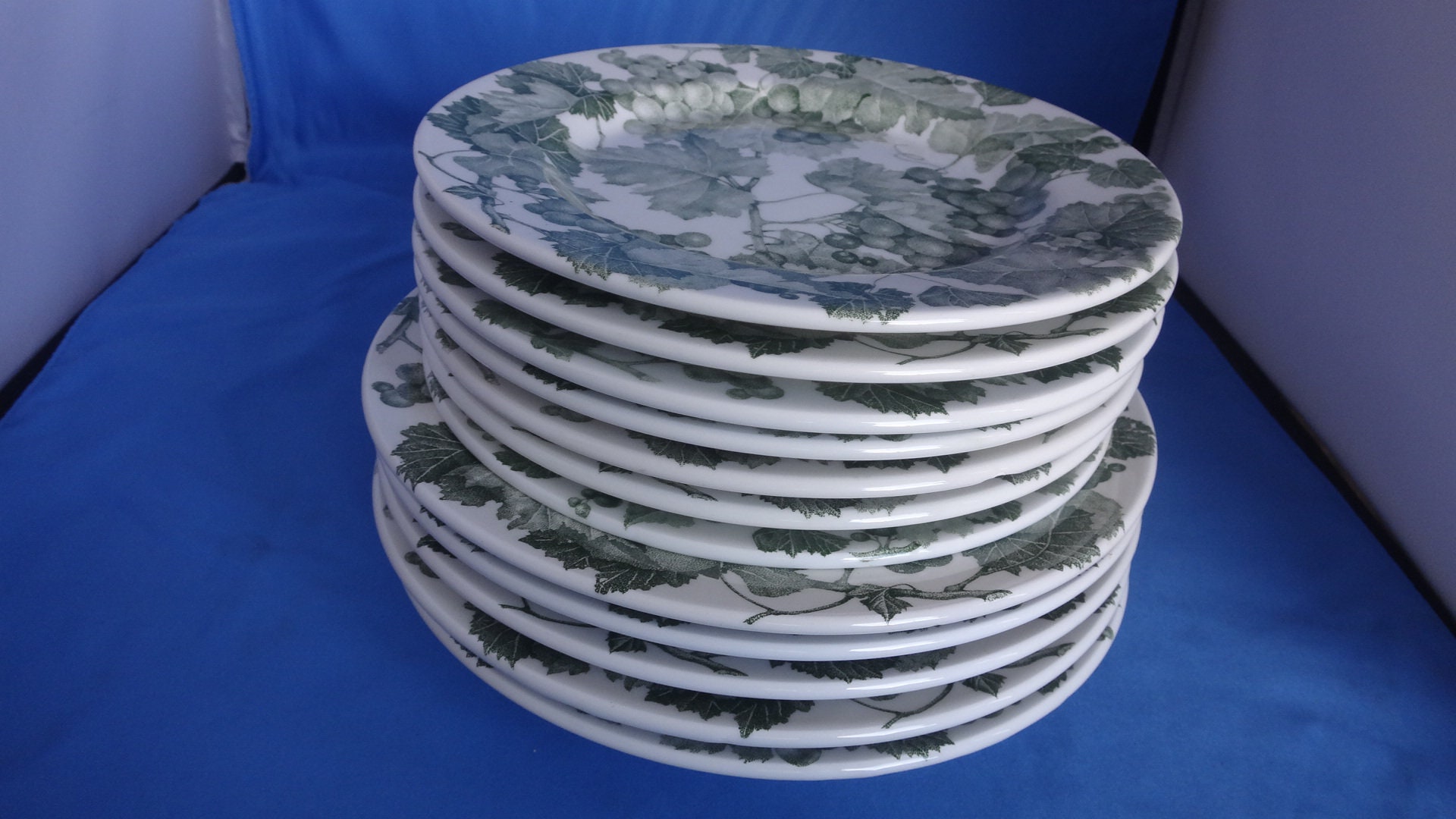 Quadrifoglio Ceramica Green Grape Leaves Plates Made in Italy Etsy