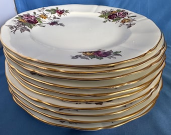 Platos llanos de porcelana fina Adderley, Inglaterra