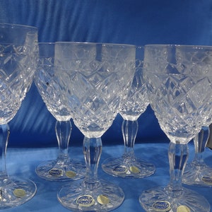 Ensemble de 6 verres à vin en cristal de Bohême