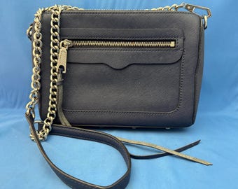 Rebecca Minkoff Avery Navy Blau Saffiano Leder Kettenriemen Umhängetasche