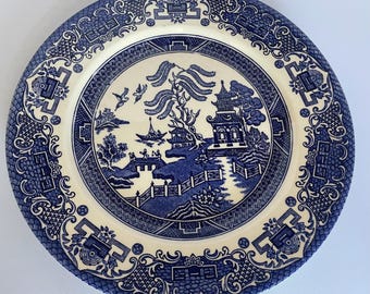 Ironstone servies wilg blauwe borden Engeland