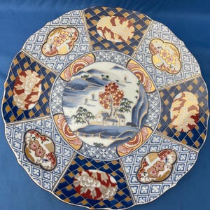 Vintage Japanese Kozan Gama Decorative Hand Painted Porcelain Plate
