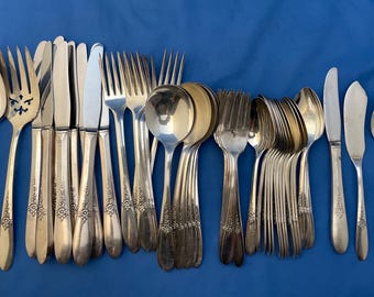 Tudor Oneida Community Fantasy Silverpläterad bestickset med 46 delar