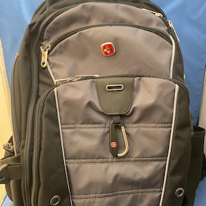 SwissGear Black and Gray Backpack with Multiple Compartments