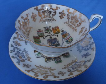Paragon Bone China Canada Teacup and Saucer Set