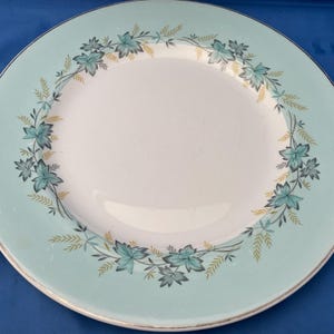 Johnson Brothers Snövit Turkos och Vita Lönnlövstallrikar England