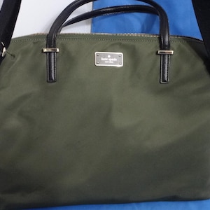 Kate Spade Army Green Travel Bag with Crossbody Strap
