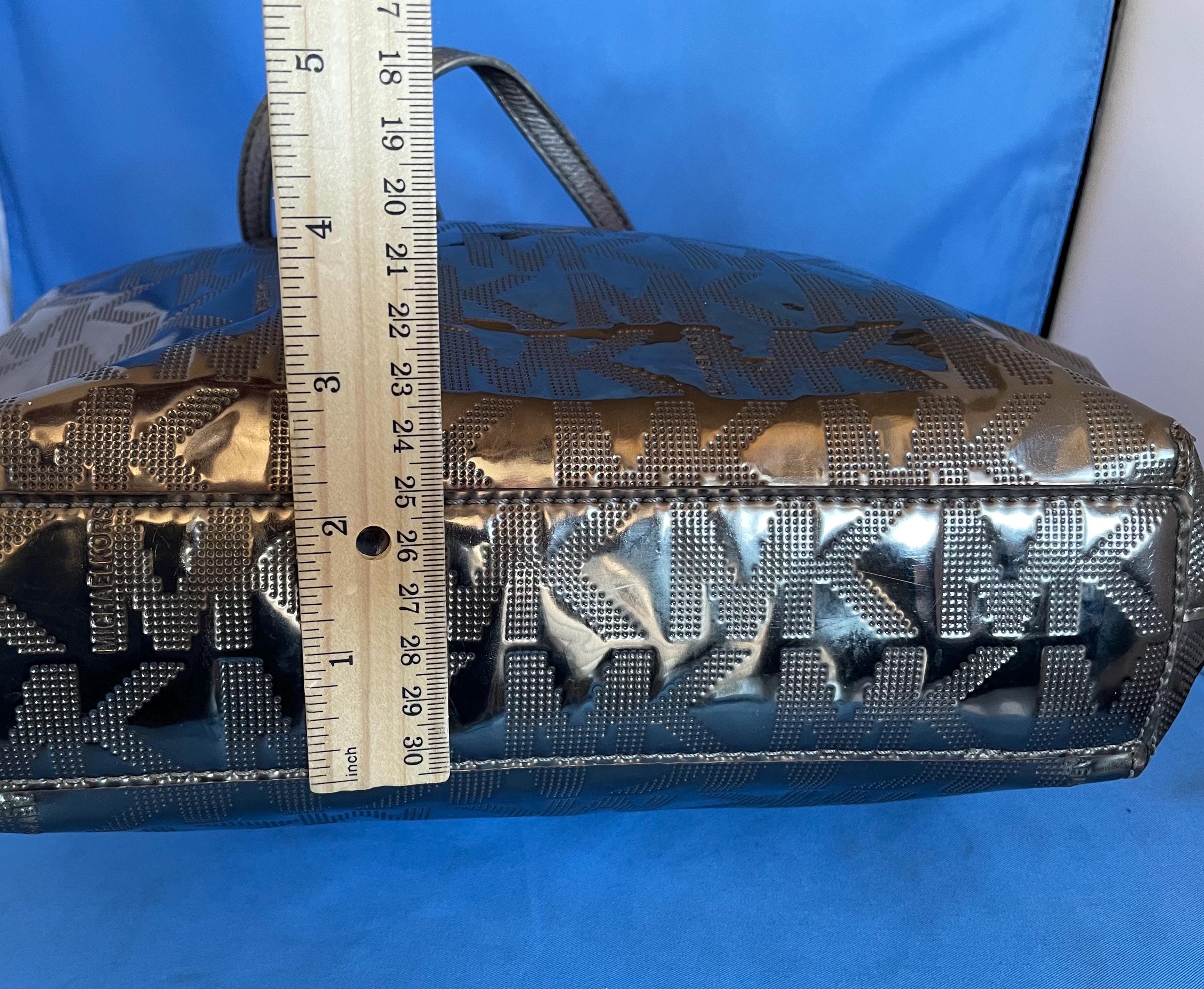 Michael Kors Black Shiny Leather Tote Bag