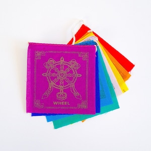 Tibetan Prayer Flags 8 Auspicious Symbols Handmade Buddhist Religious Buddha Diety Spiritual Colourful Boho
