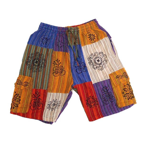 Mens Patchwork Hippie Shorts - Etsy