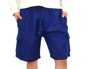 Cargoshort heren handgemaakt katoen hippie zomer boho comfortabel boho leuk casual elastisch