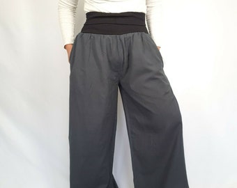 Palazzo Pants Wide Leg High Waisted Handmade Yoga Womens Trousers Hippie Boho Hippy Fun