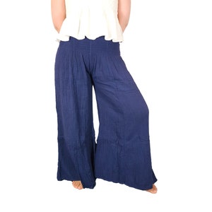 Wide Leg Pants Womens Palazzo Trousers Loose Boho Bohemian Hippie Cotton