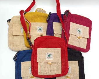 Handmade Cross Body Bag - Boho Hemp Festival Hippy Made In Nepal