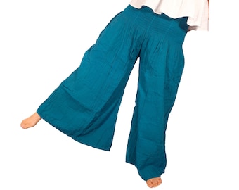 Wide Leg Pants Womens Palazzo Trousers Loose Boho Bohemian Hippie Cotton