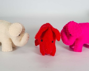 Stuffed Animal Handmade Elephant Felt Christmas Gifts Kids Toys