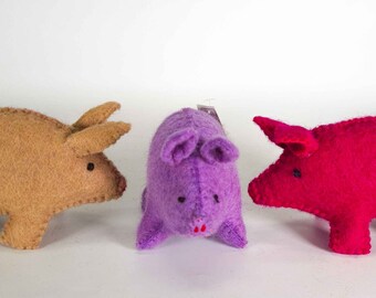 Stuffed Animal Handmade Pig Wombat Felt Christmas Gifts Kids Toys