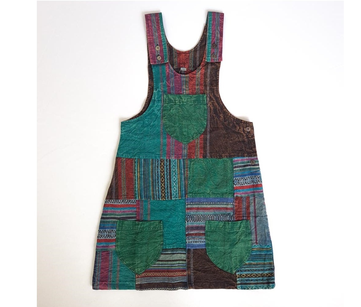 boho pinafore dress Womens Green Patchwork Handmade Hippie Summer Hippy Bohemian Festival GAP Womens Relaxed Pocket cf_s_15-5--m Size:36 (FR) feel free to initiate