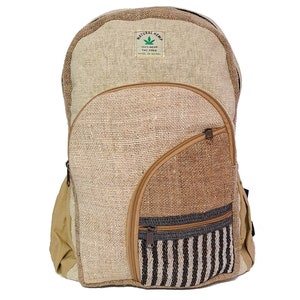 Handmade Backpack with Laptop Sleeve - Boho Hemp Hippy Made In Nepal