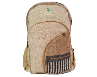 Handmade Backpack with Laptop Sleeve - Boho Hemp Hippy Made In Nepal