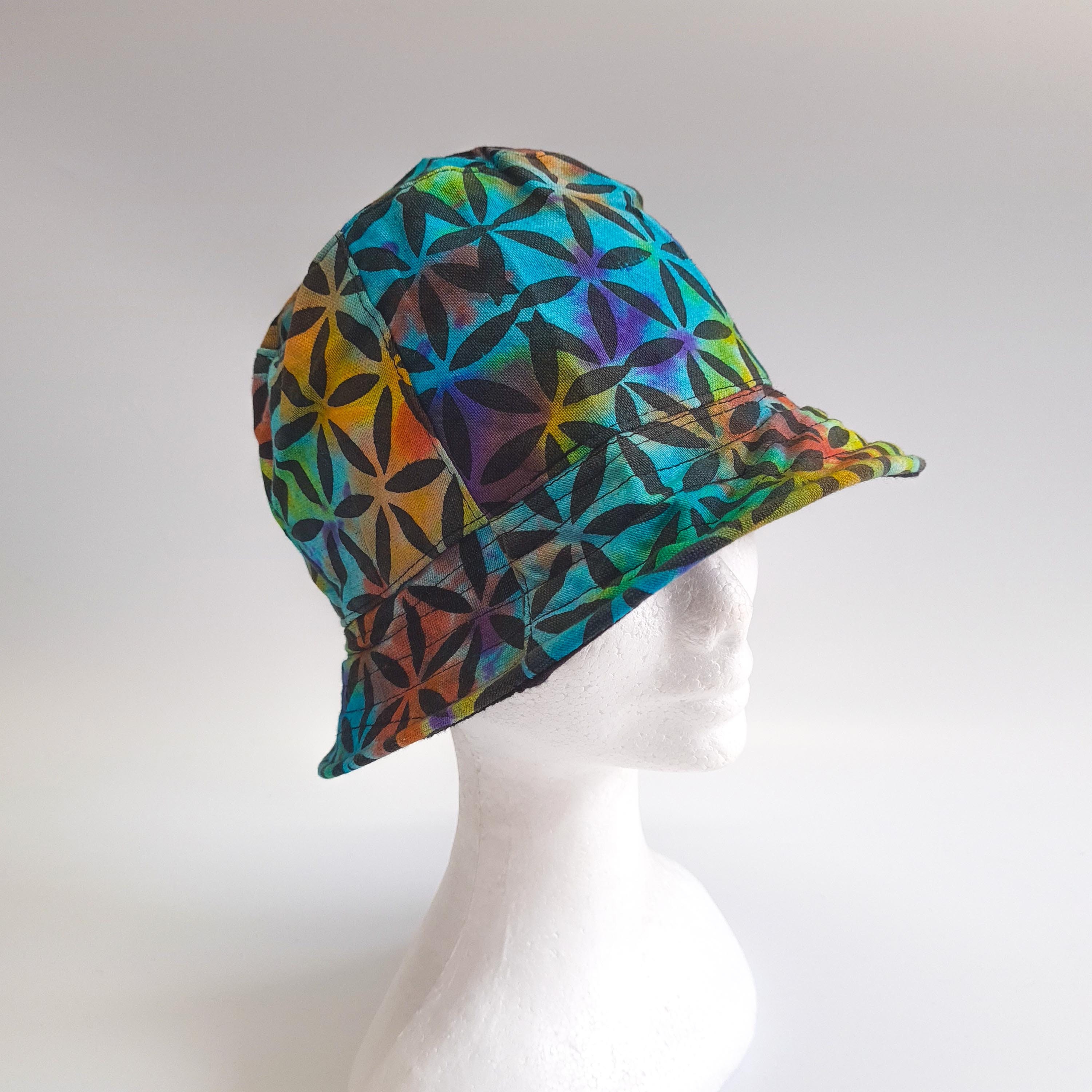 NATURAL LIFE: RAINBOW TIE-DYE SUMMER BUCKET HAT pastel rainbow ice-dyed bucket hat – Dyed by Pey main image 3